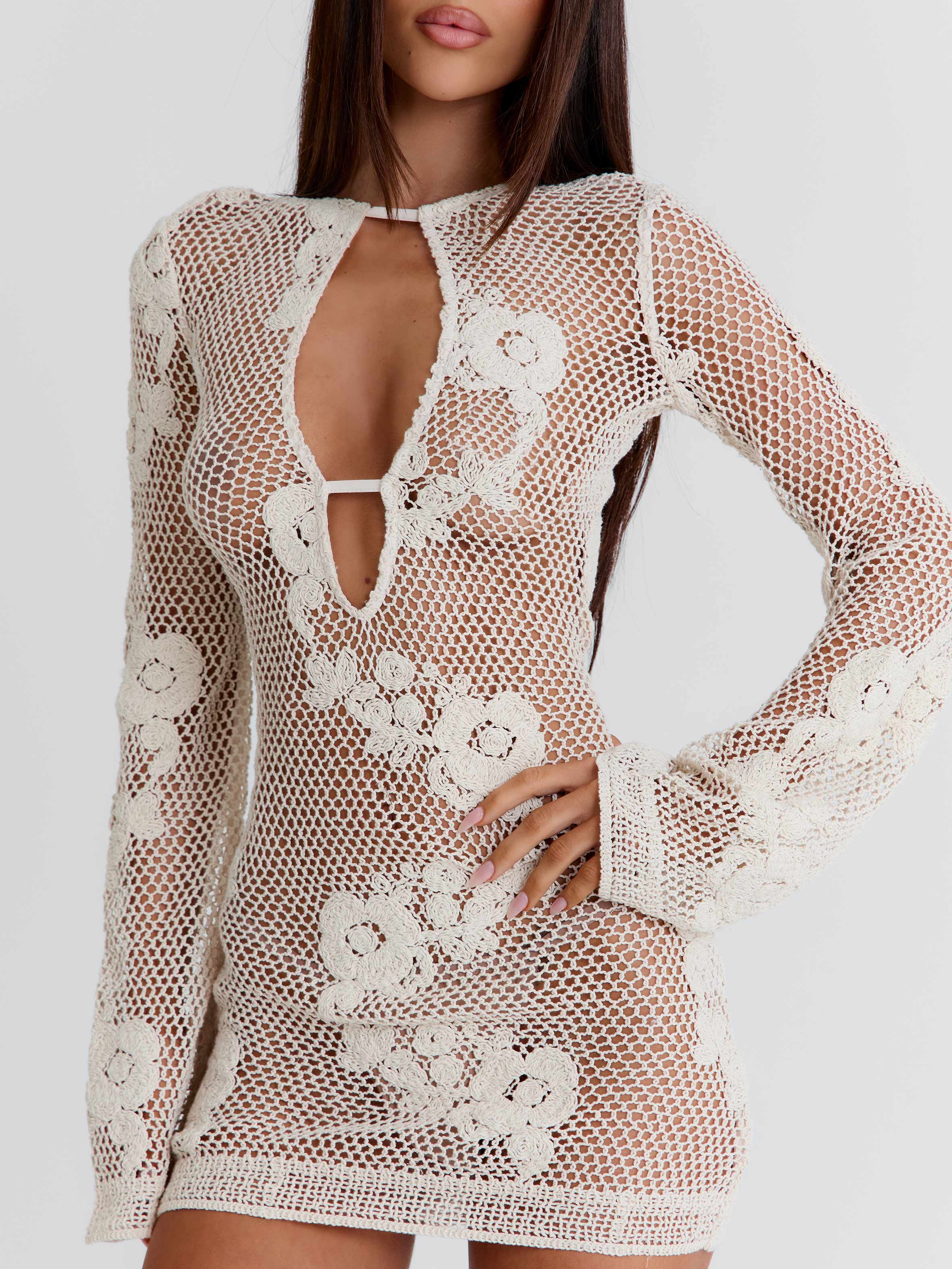 ADELINAE MINI DRESS CREAM - Image 7