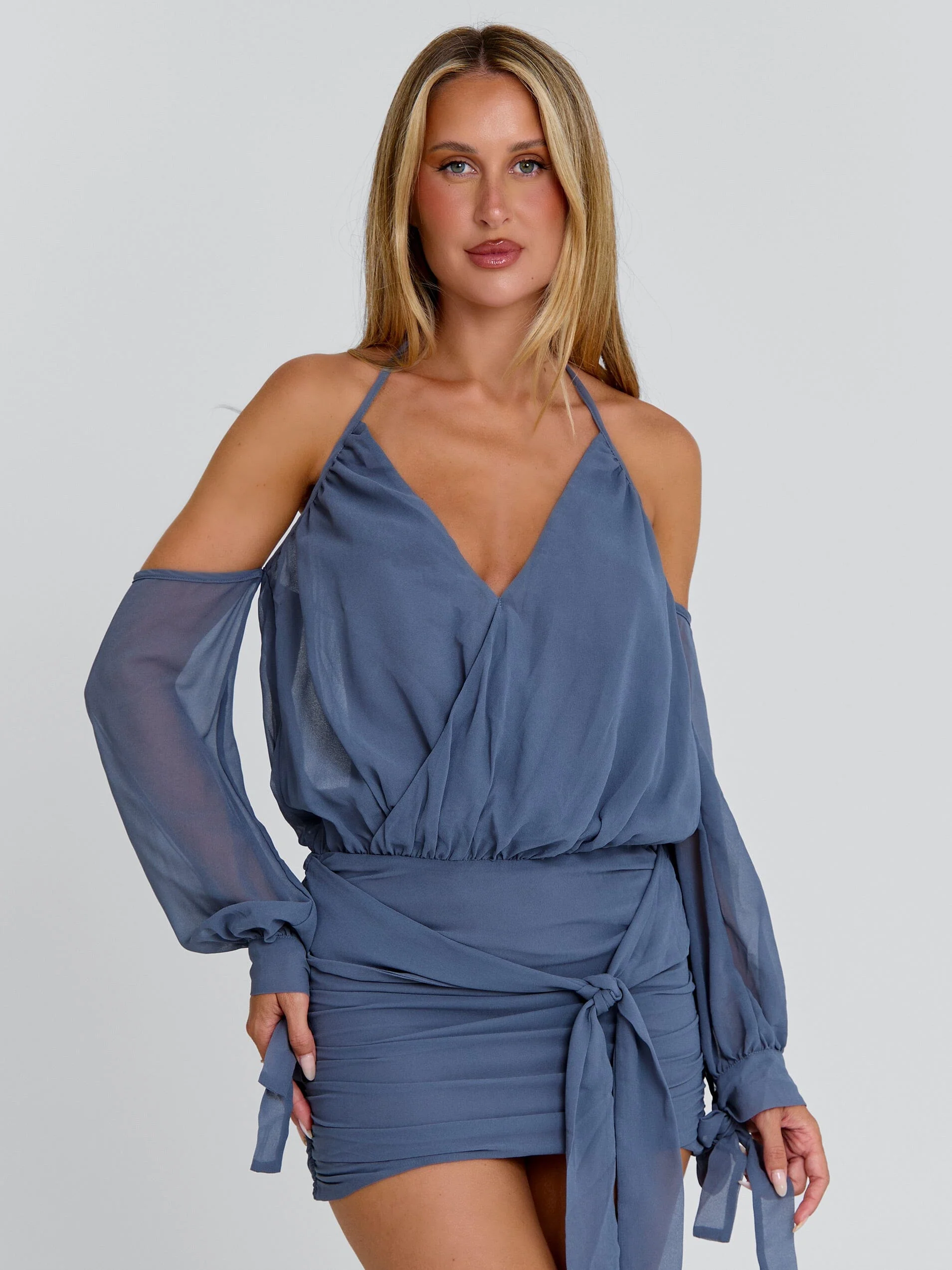 ANNABEL MINI DRESS STEEL - Image 2