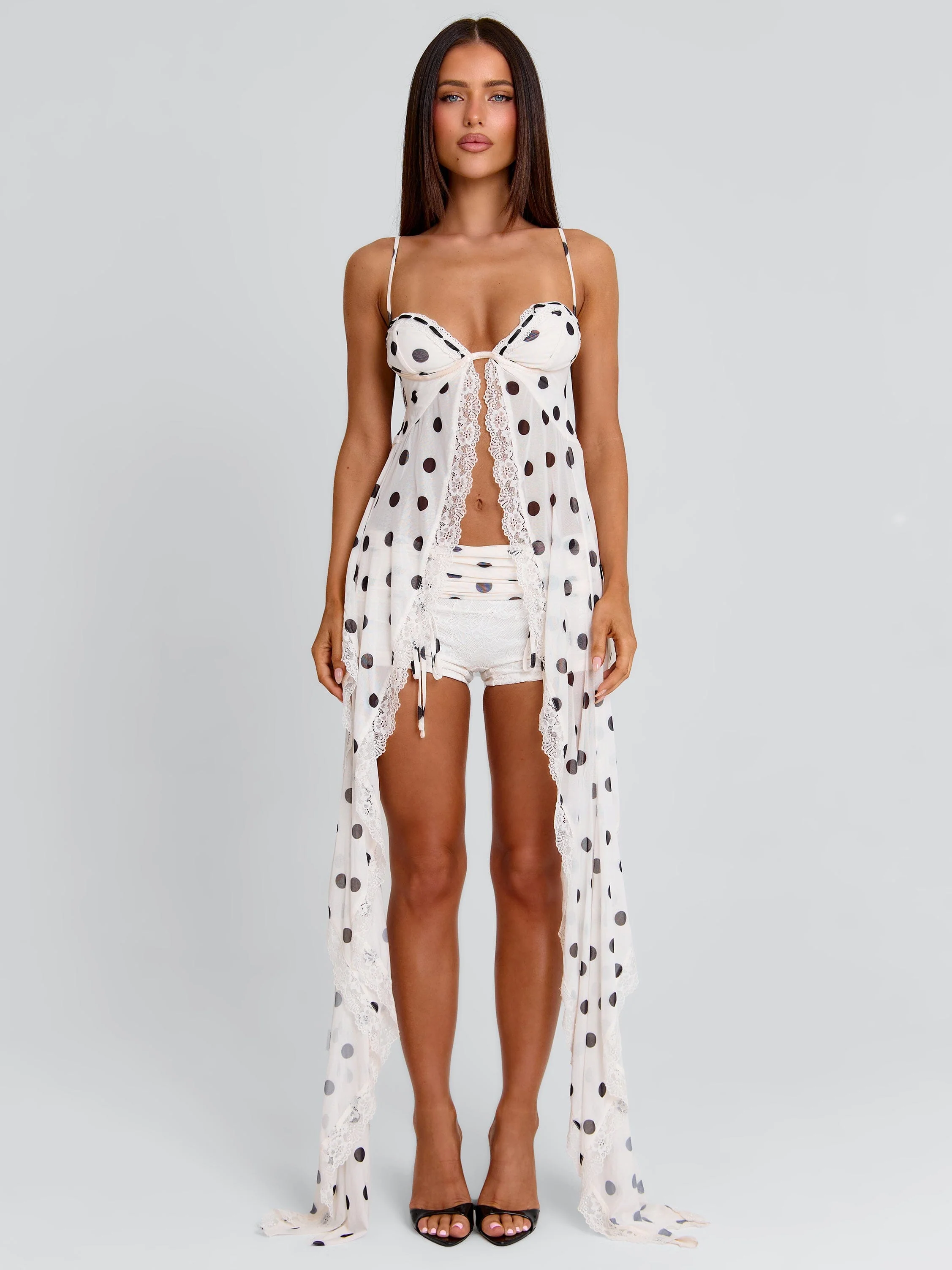 ASHLYNE SHORTS CREAM POLKA DOT - Image 6