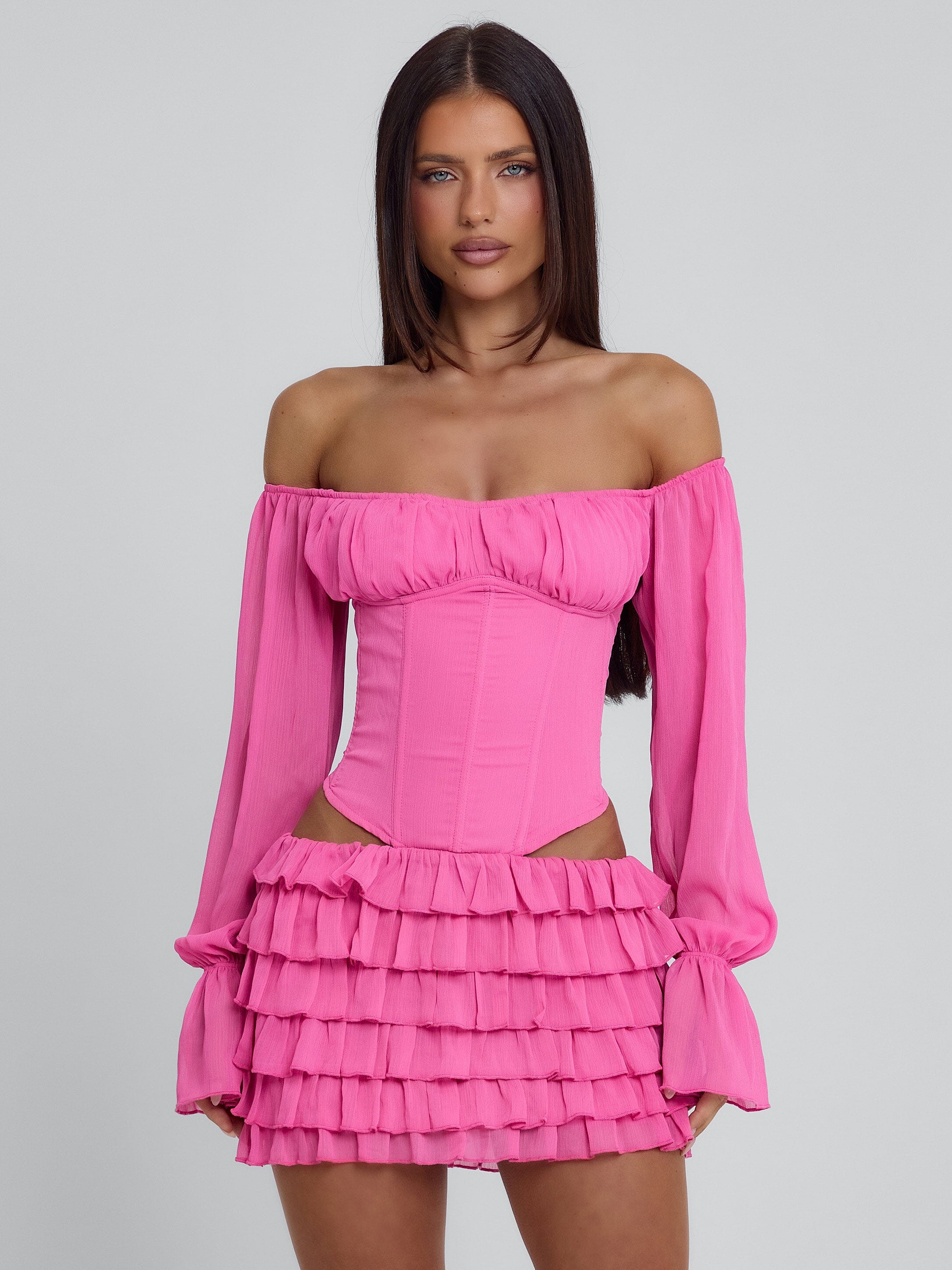 AYANI MINI DRESS HOT PINK - Image 3