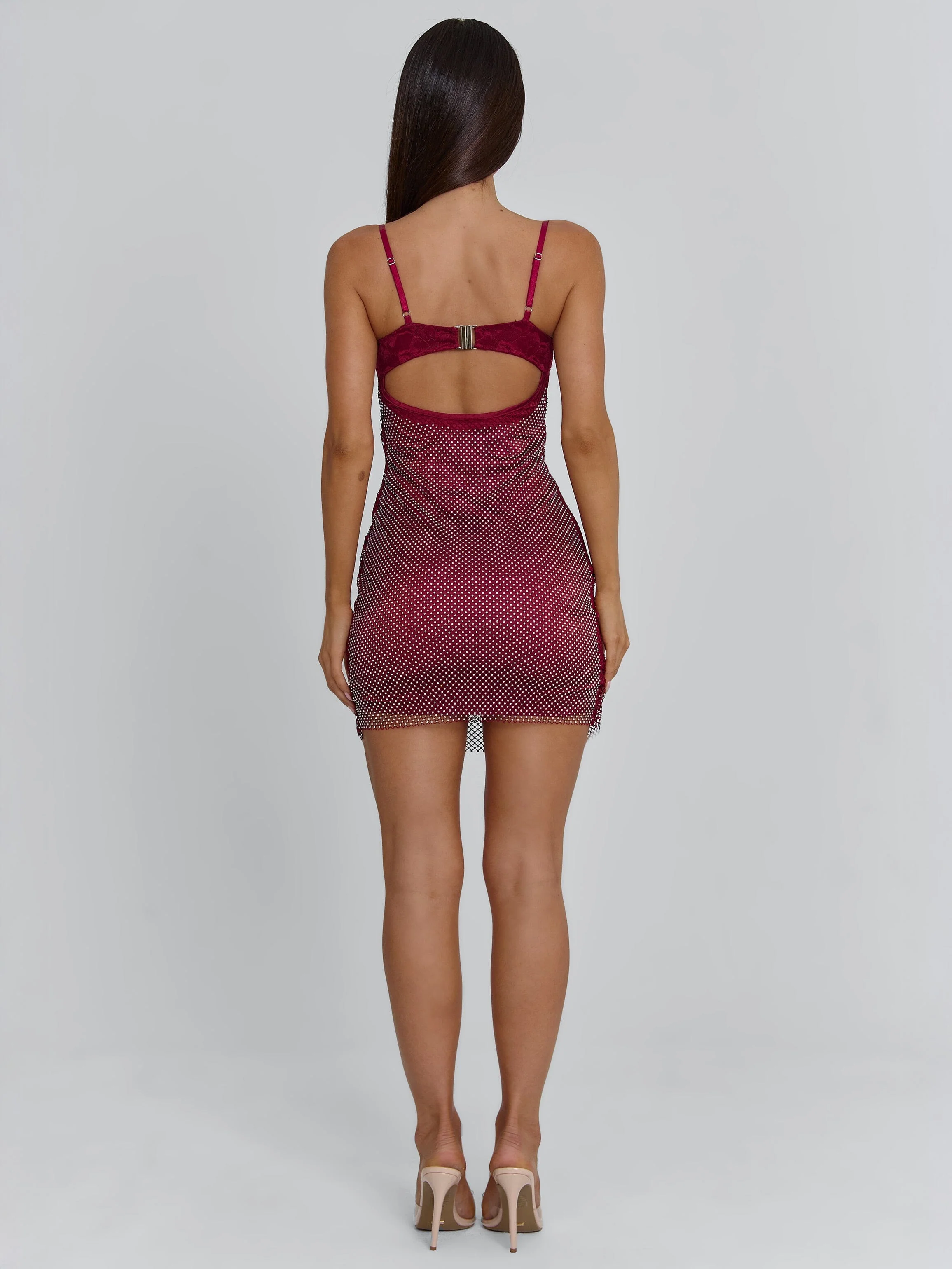 BONJOUR MINI DRESS BURGUNDY - Image 6