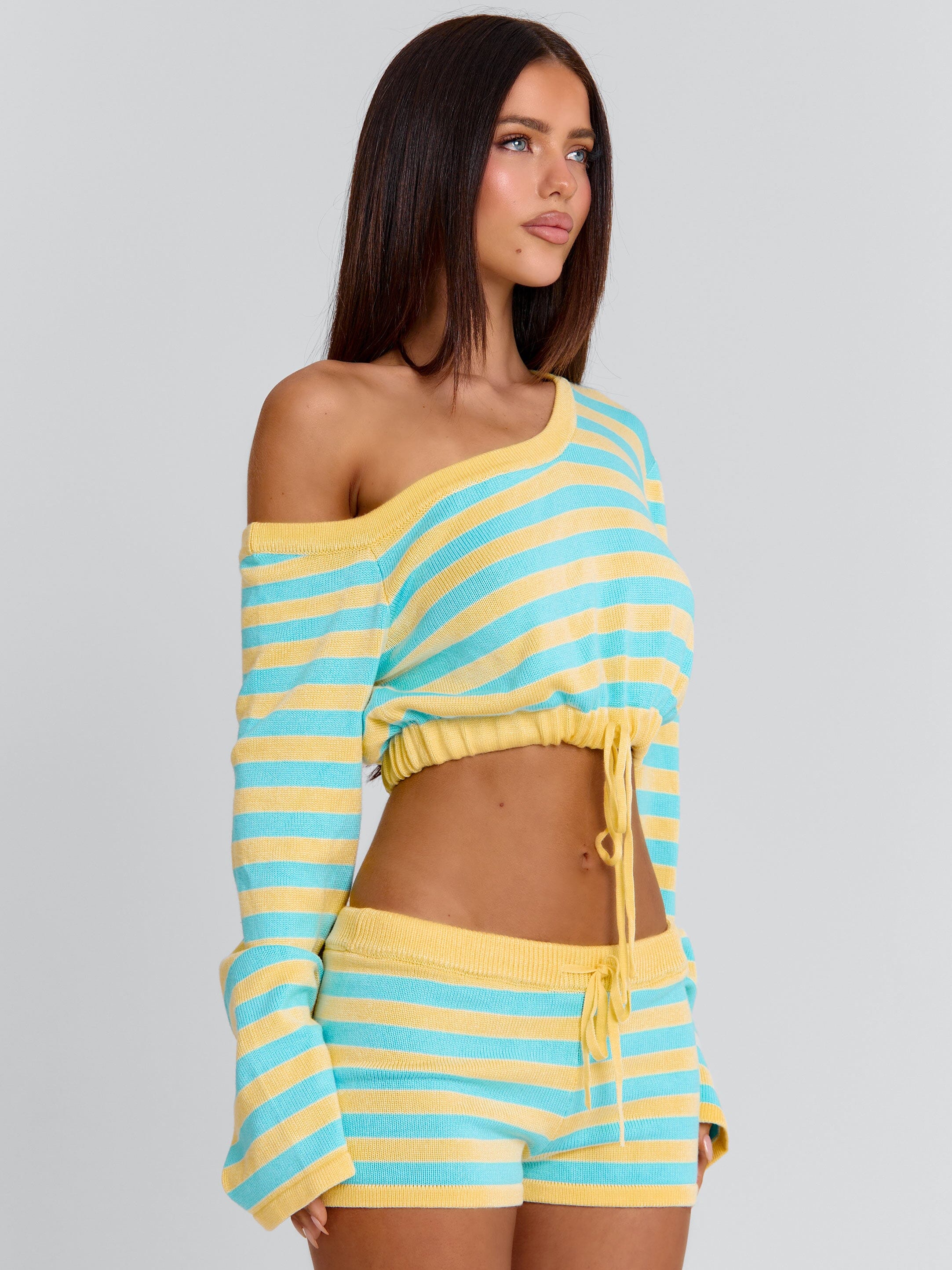 HATTIE SHORTS BLUE AND YELLOW STRIPE - Image 2