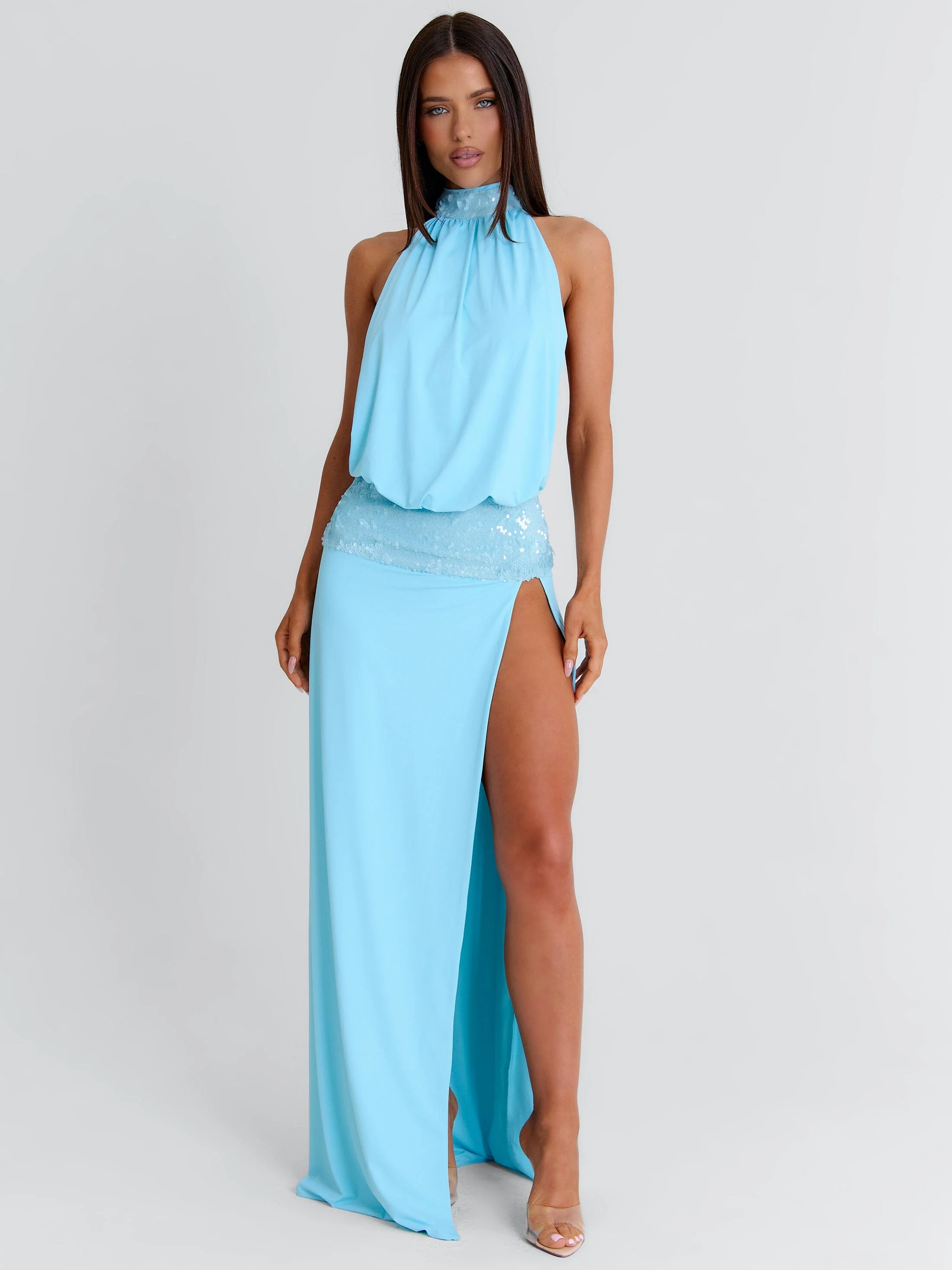 IMENA MAXI DRESS BLUE - Image 3