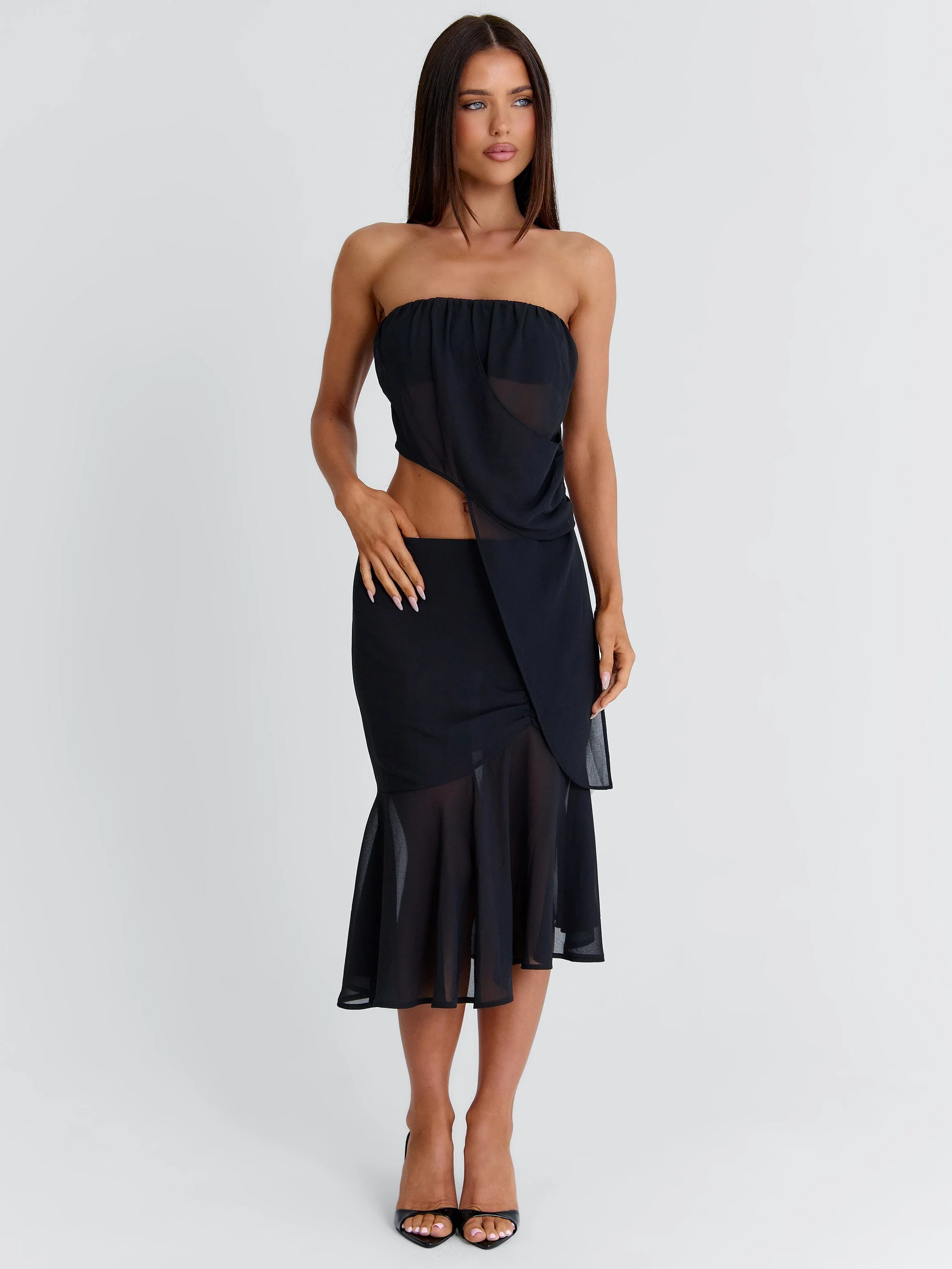 ITZELI MIDI SKIRT BLACK - Image 2