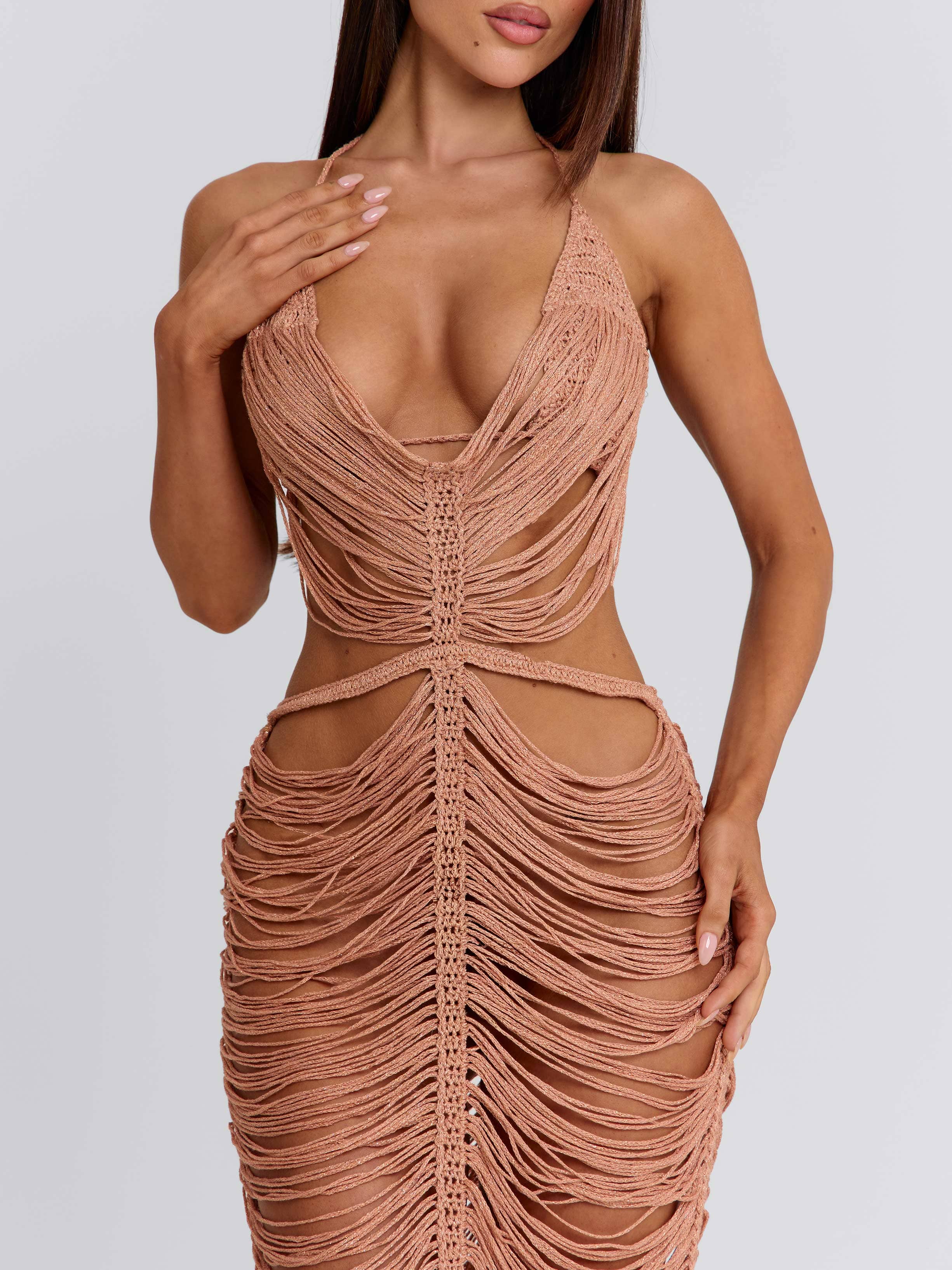 KAELANI MAXI DRESS ROSE GOLD - Image 8