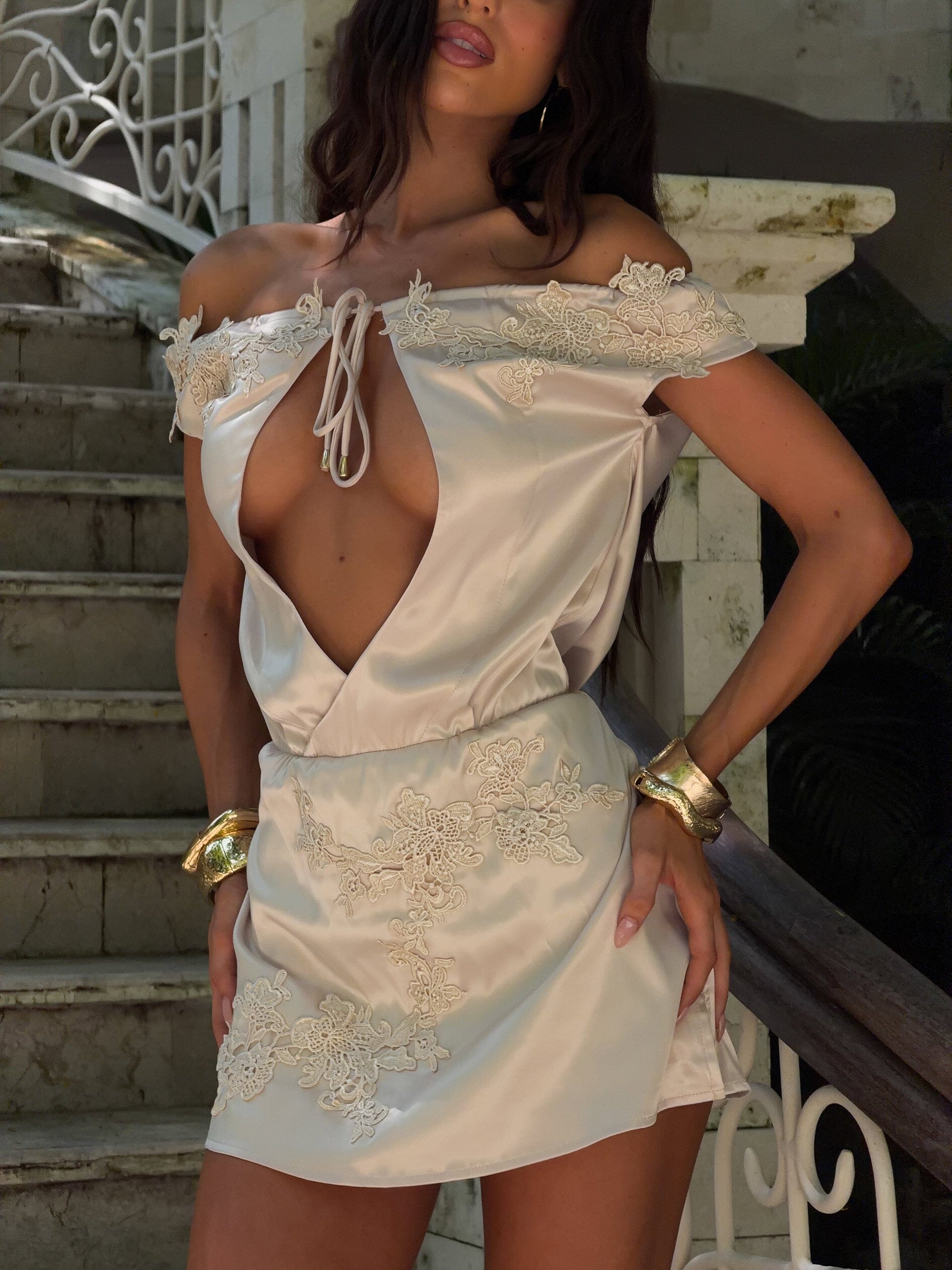 LILLIANNE MINI DRESS IVORY - Image 4