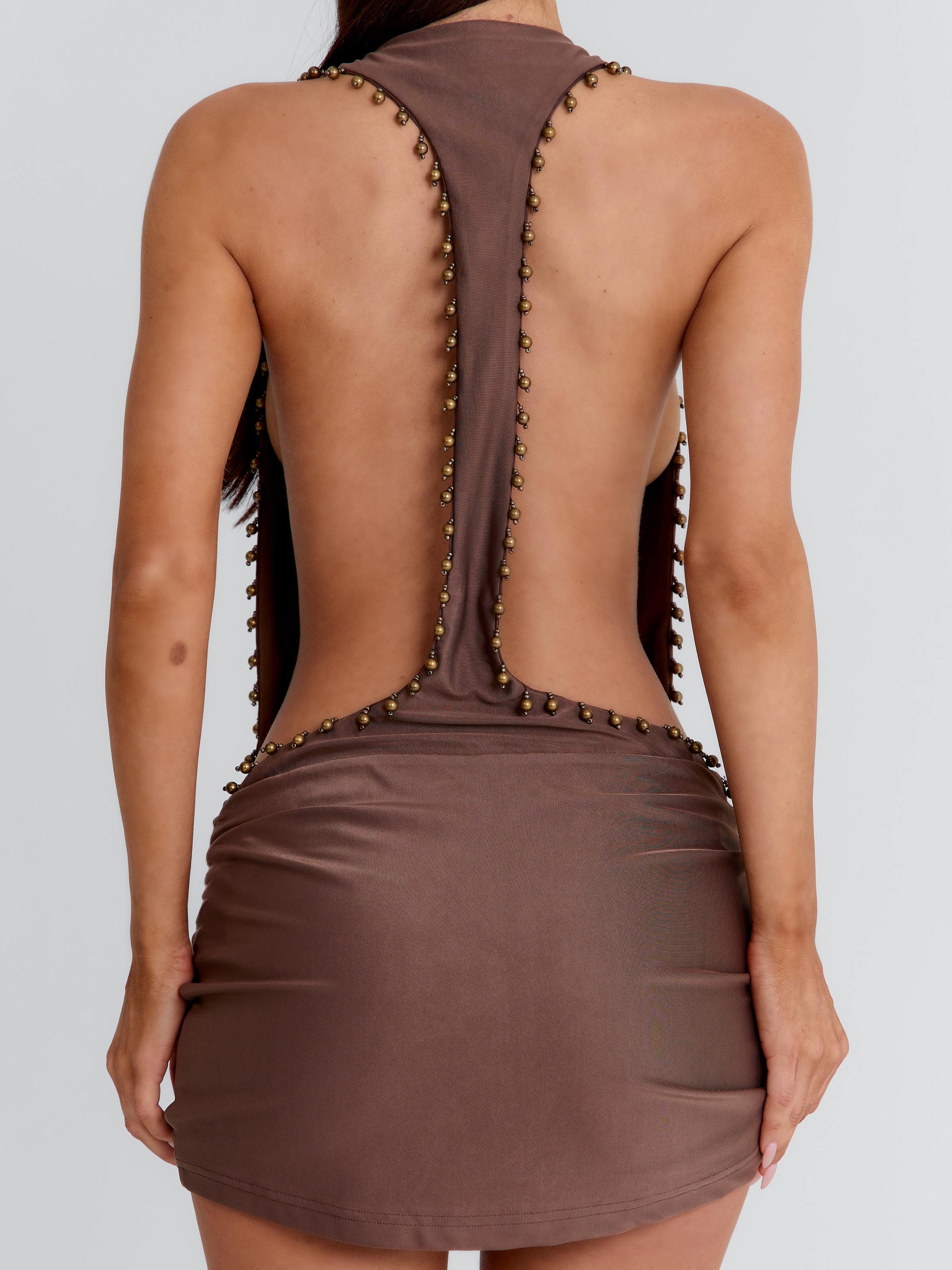 MAGI MINI DRESS BROWN - Image 6