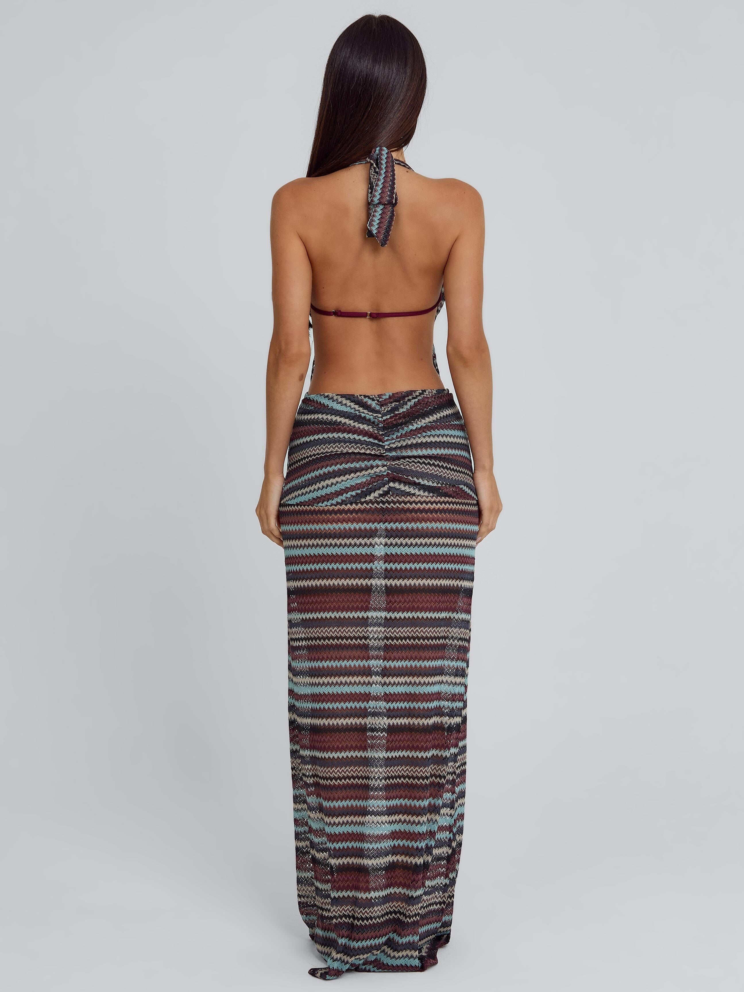 MIRAI MAXI DRESS BROWN STRIPE - Image 7