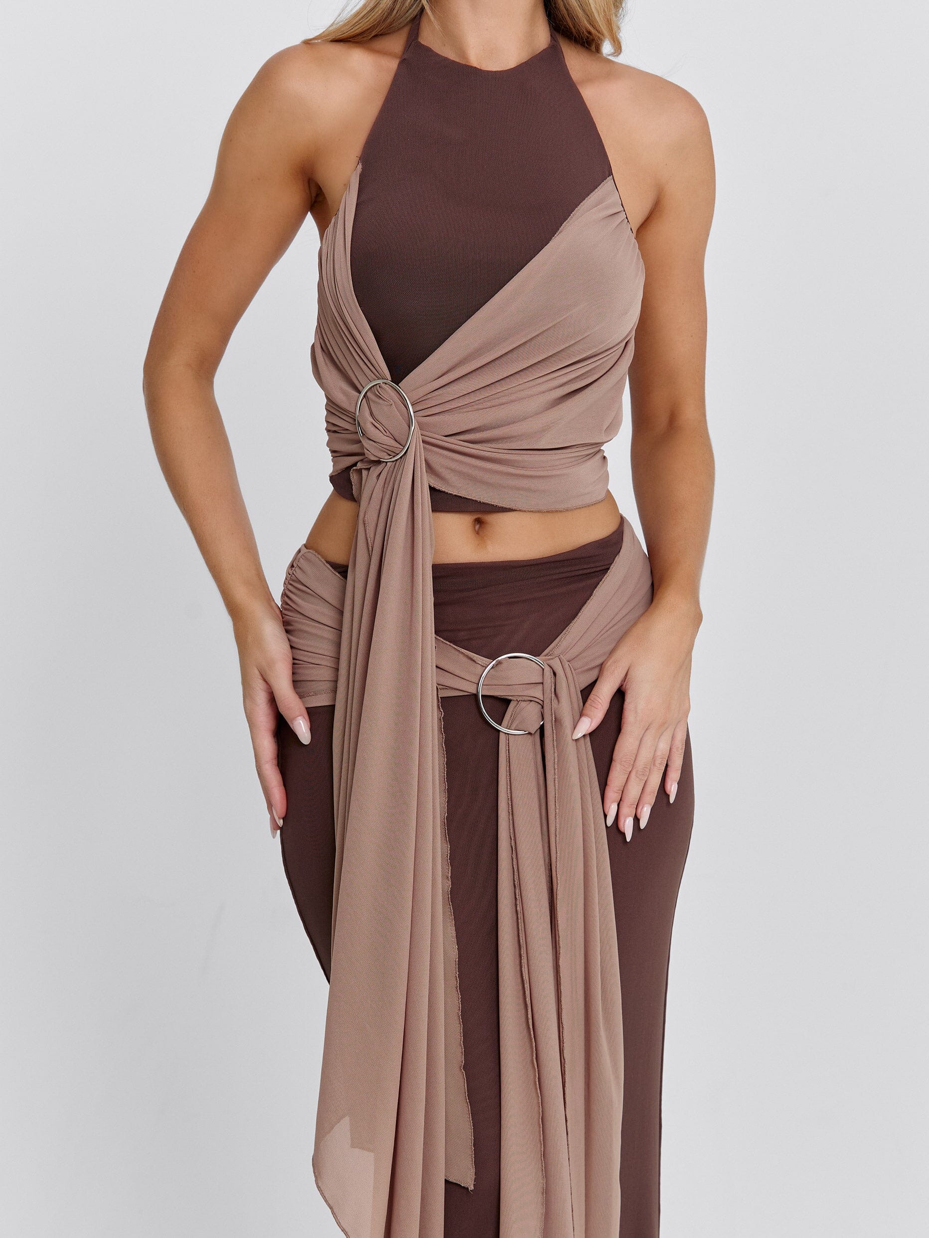 NERINA MAXI SKIRT CHOCOLATE - Image 5