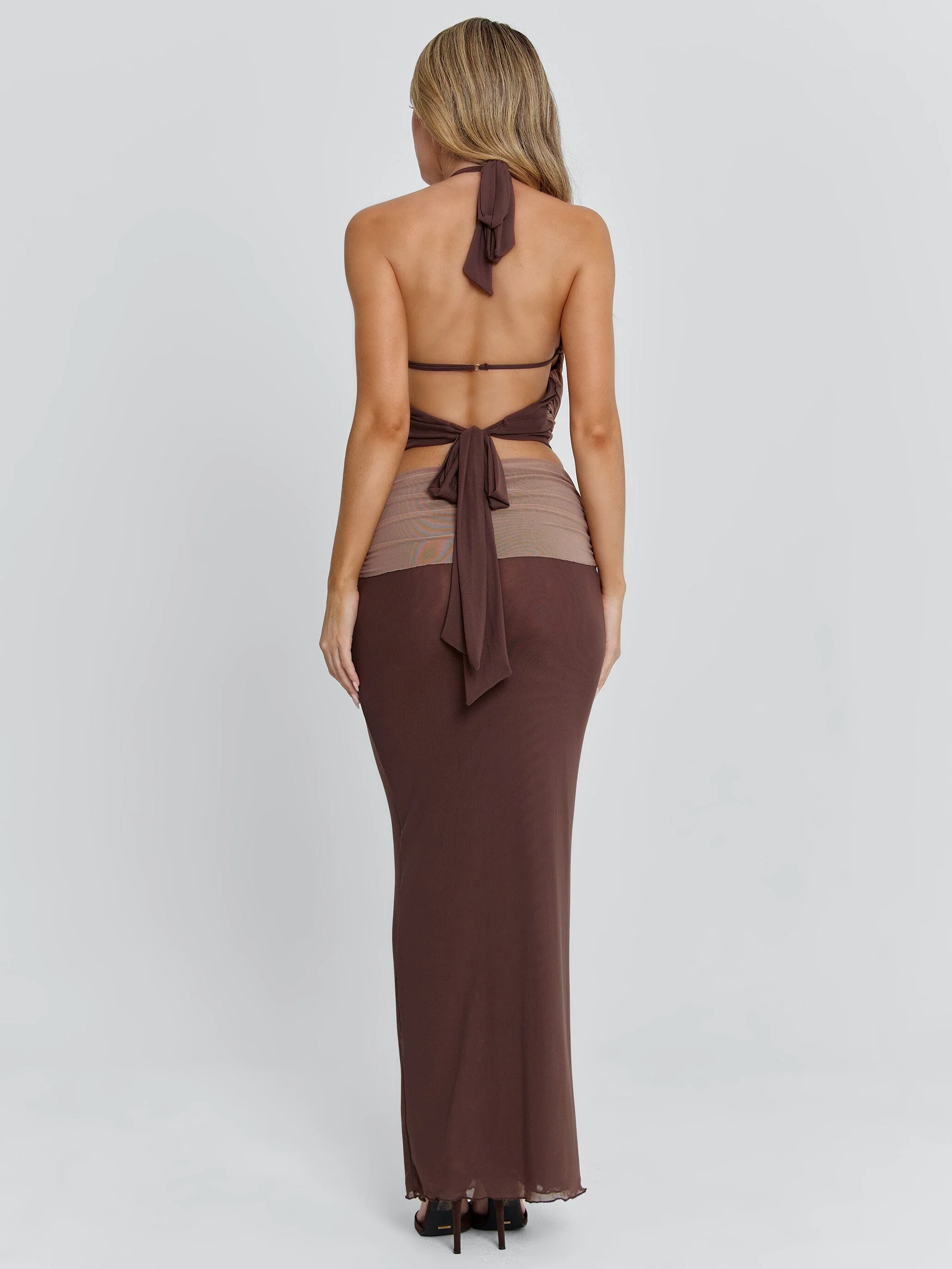 NERINA MAXI SKIRT CHOCOLATE - Image 6