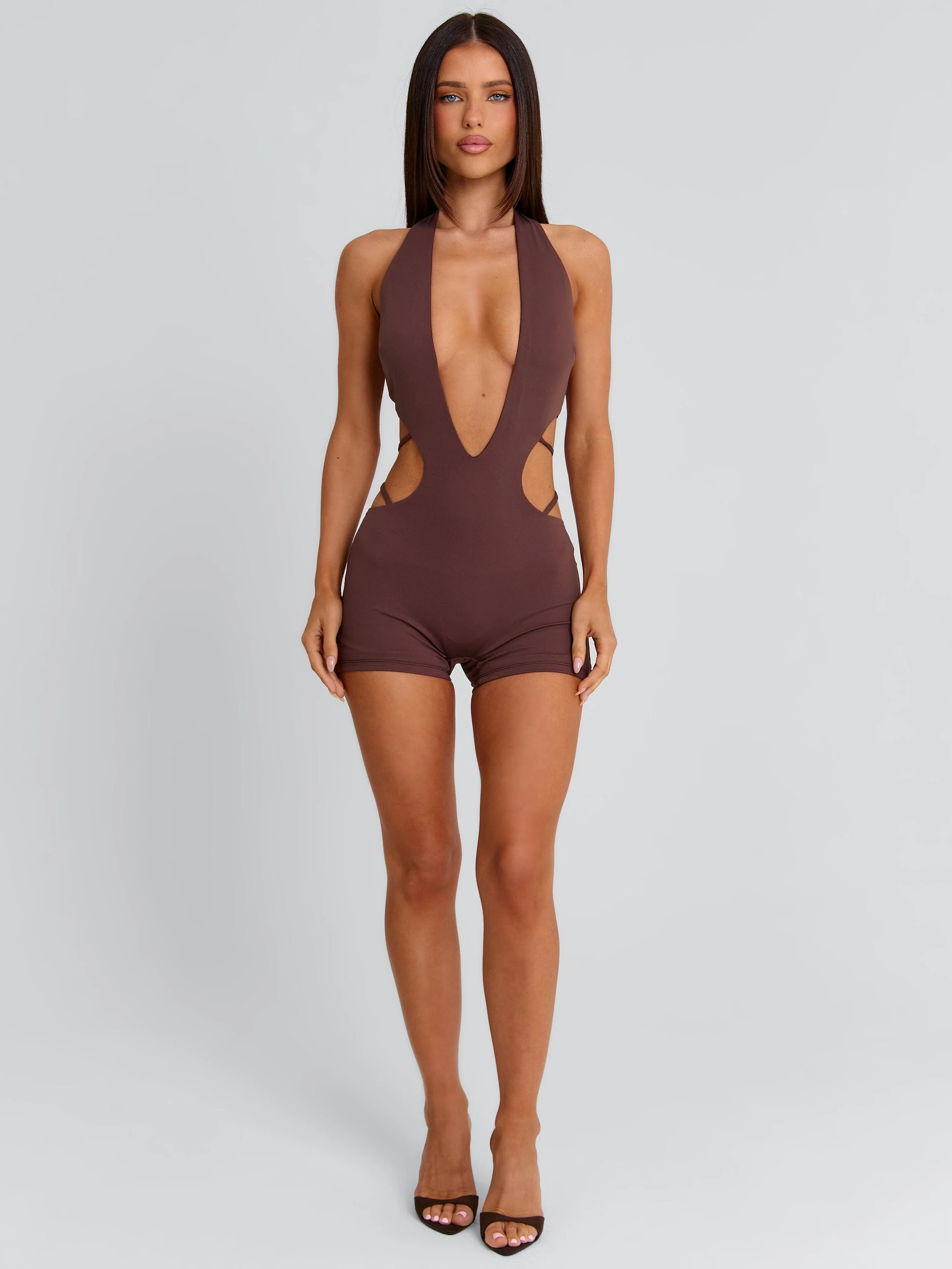PAISLEI PLAYSUIT BROWN - Image 4