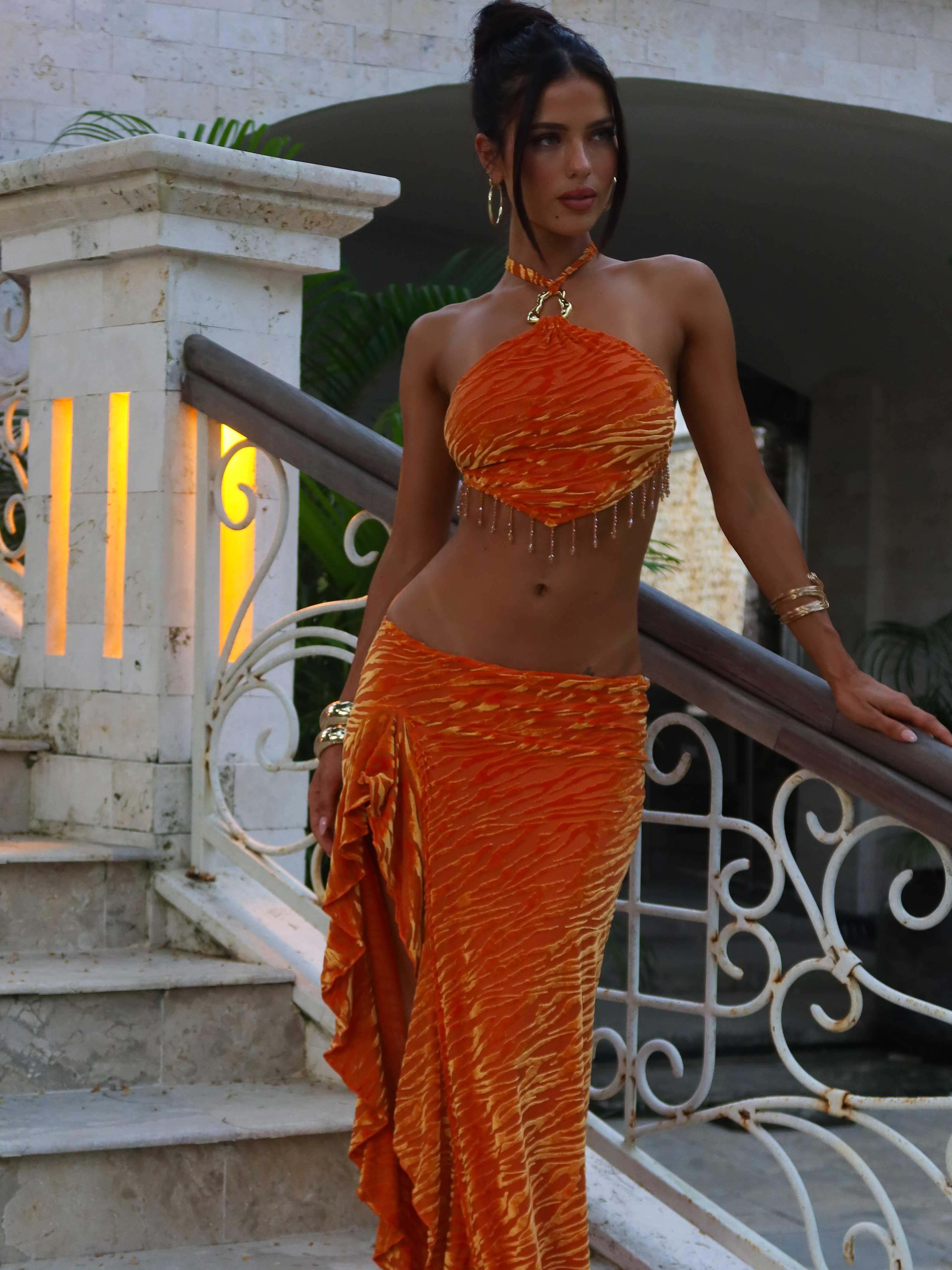 SETIA MAXI SKIRT ORANGE - Image 4