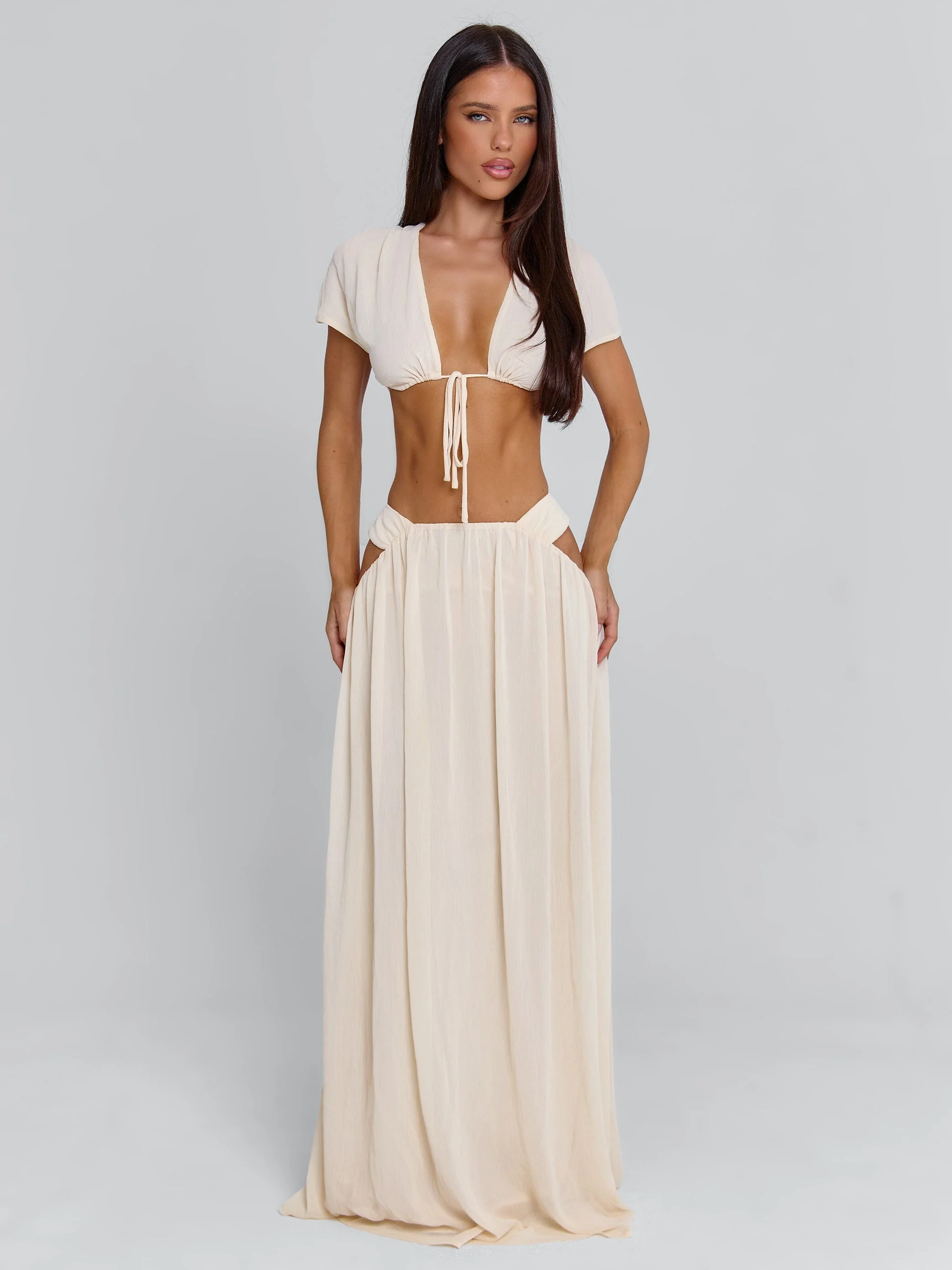 SOLEIA MAXI SKIRT CREAM - Image 3