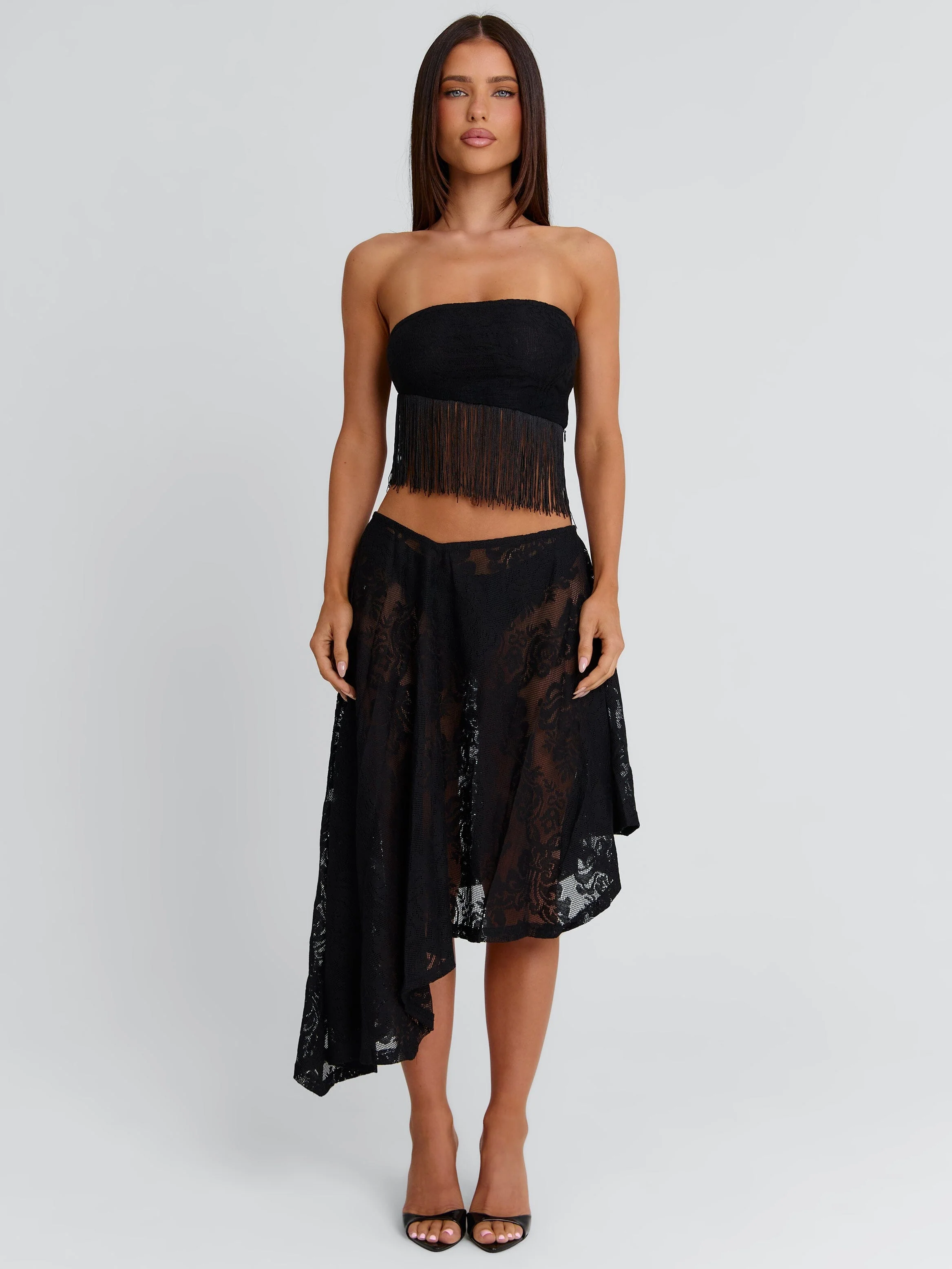 XIMENA MIDI SKIRT BLACK - Image 4
