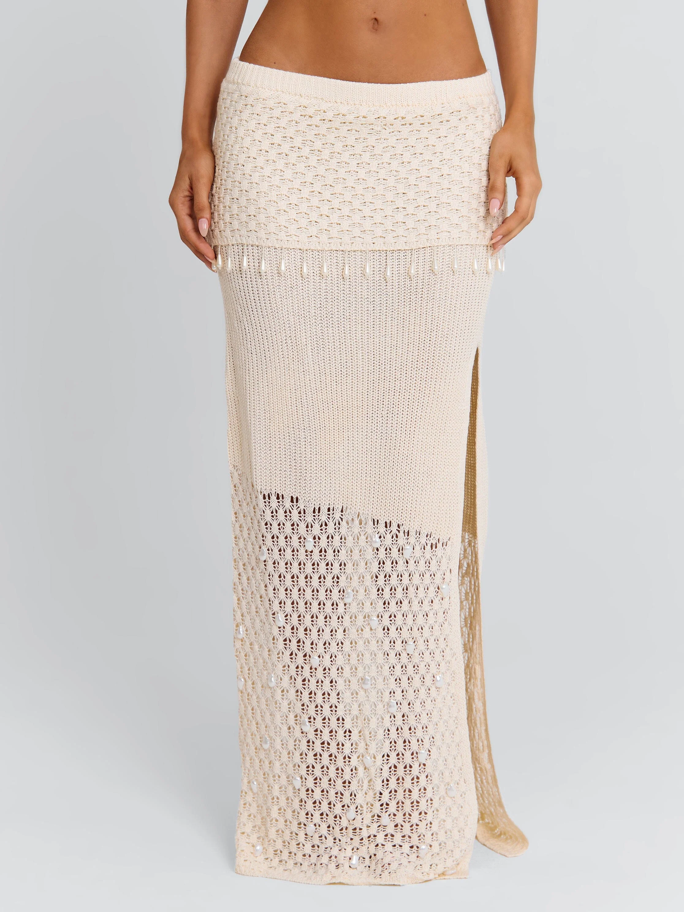 ZARIELLE MAXI SKIRT IVORY - Image 4